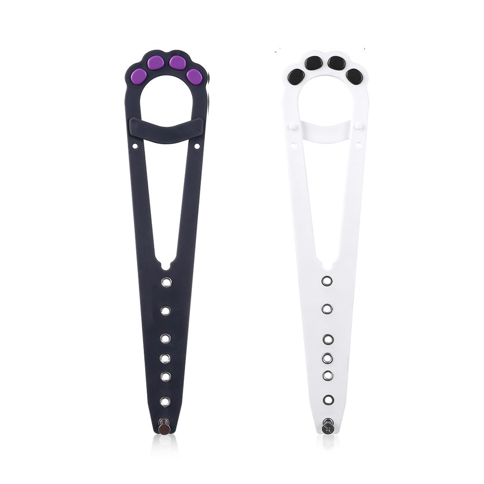 2Pcs Useful Adjustable Door Strap Installs Plastic Cat Door Bracket Latch Cute Cat Paw Pets Alternative Door Locks for Laundry Room, Bathroom, Toilet