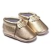 Romirus Infant Baby Moccasins Soft Sole Anti-Slip Tassels Prewalker Toddler Shoes (M: 6-12 months, Golden)