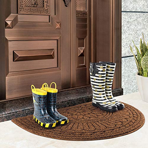 image for Mibao Half Round Entrance Door Mat, 24 x 36 inch Winter Durable Large 