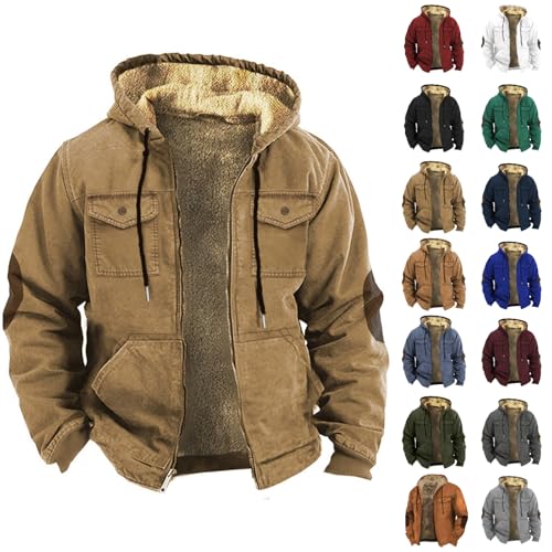 Men's Jacket Thermal Winter Parka Fleece Lined Coats Windproof Thick Jackets Overcoat Fluff Lining Padded Coat Thicken Warm Outwear