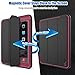 SEYMAC stock Case for iPad 2017/2018 case, Protective iPad 9.7 inch Smart Cover Auto Sleep Wake with Leather Stand Feature for 5th/6th Generation (A1822/A1823/A1893/A1954) New iPad (Black/Rose)
