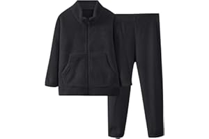Kids Youth Fleece 𝐏ajamas Set for Boys Girls Full Zip Polar Fleece Jacket Pants Kids 𝐏js Winter Sl𝐞epwear Loung𝐞wear