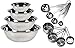 Kitchen Mission Stainless Steel Mixing Bowls 1.5,3,4, and 5 Quart. Plus Measuring Cup and Spoon Sets, Set of 6