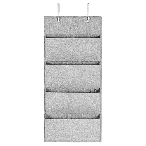 Over The Door Office Organizer, MaidMAX Wall Mount Fabric Office Supplies Storage Organizer with 4 Pockets for File Folders Notebooks Planners