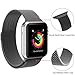 Apple Watch Band, Milanese Loop Mesh Smooth Stainless Steel Strap Freely Fully Magnetic Closure Clasp Metal Strap Wrist Band Replacement Bracelet for Iwatch & Sport & Edition (42mm Black)