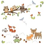 Darling Birds, Raccoons, Deer, Squirrels & More, Woodl & Tales Wall Decals