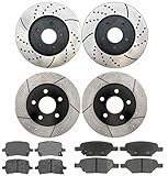 Prime Choice Auto Parts SMK1033PR65095 Front and Rear Set of Performance Rotors and Semi Metallic Pa