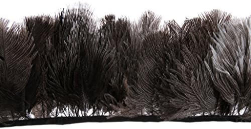 Ostrich Feathers,Hgshow Feather Trims Fringe With Satin Ribbon Tape for Dress Sewing Crafts Costumes Decoration Pack of 1 yards