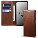 FLY HAWK Samsung S9 Plus Smart Leather Wallet Cell Phone Card Holder Case Kickstand Protective Flip Cover, Brown