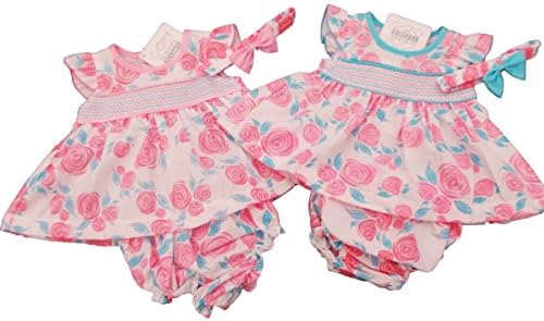 Nursery Time BNWT NB Prem Premature Preemie Baby Girls Clothes 3 Piece roses dress Set