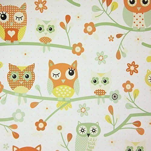 DEBONA MY ROOM OWLS BIRDS TREE BRANCHES FLORAL FOREST PRINT CHILDRENS WALLPAPER (GREEN 6328)