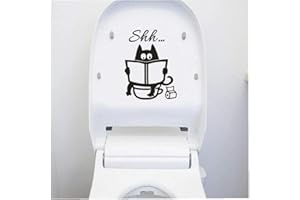 Wall Sticker Art Decals, Wallpaper Removable Toilet Seat Cute Cat Vinyl Decor for Bathroom