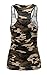 YJWAN Womens Camouflage Casual T Shirt Camo Sleeveless Tanks Top Vest and Short (M, Vest)