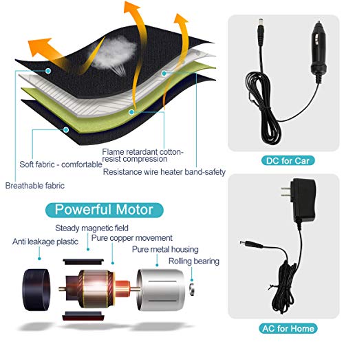 Relief Expert Car Seat Back Massager Chair Pad with 10 Motors, Heat, 5 Modes for Car, Home, Office - Thumbnail 3