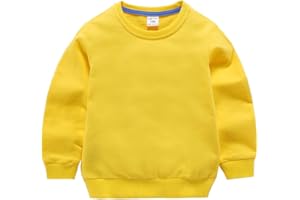 DCUTERQ Boys' Crewneck Thin Sweatshirt Girls Sport Long Sleeve Cotton Pullover Tops Kids Toddler Solid T-Shirt