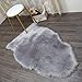 LOCHAS Super Soft Fluffy Shaggy Home Decor Faux Sheepskin Rug for Bedroom Floor Sofa Chair Cover Seat Couch Pad Area Carpet, 2ft x 3ft, Gray