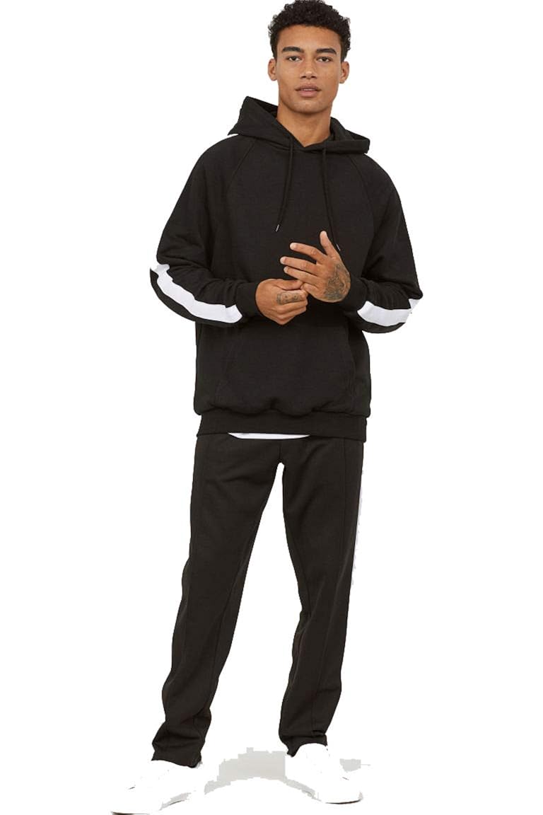 black hoodie tracksuit