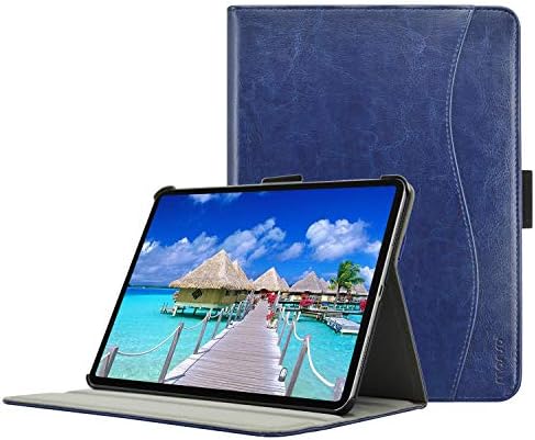 MOSISO Case Compatible iPad Pro 11 Inch 2018 Release, Premium PU Leather Smart Stand Book Folio Protective Tablet Cover with Auto Wake/Sleep&Pencil Holder&Hand Strap& 2 Multi-Viewing Gears, Navy Blue