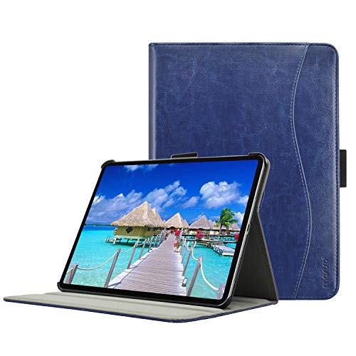 MOSISO Case Compatible iPad Pro 11 Inch 2018 Release, Premium PU Leather Smart Stand Book Folio Protective Tablet Cover with Auto Wake/Sleep&Pencil Holder&Hand Strap& 2 Multi-Viewing Gears, Navy Blue