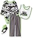 Bon Bebe Baby Boys' 4 Piece Pant Set with Bib Bodysuit and Booties, Born to Be A Legend Camo, 3-6 Months