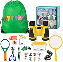 UTTORA Draussen Forscherset Spielzeug, Kinder fernglas 22 Stück Kids Adventurer Explorer Set mit Bug Catcher Pinzette...