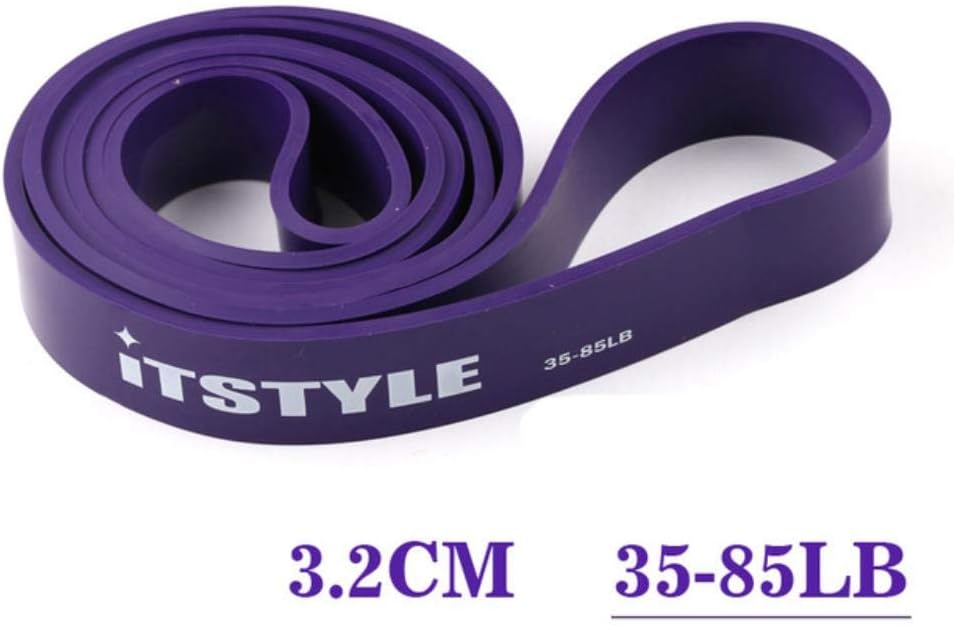 Weili Rubber resistance band Pilates Exercise Extended Training Fitness Gel Strength Band 41" Resistance Bands Natural Latex rubber Expander 208CM Yoga Rubber Loop Band,Level 4 Purple