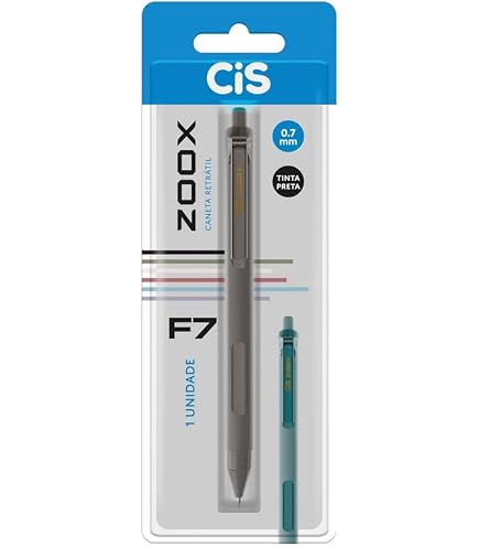 CIS Zoox F7 Caneta Rollergel Retrátil - Azul (Tinta Preta