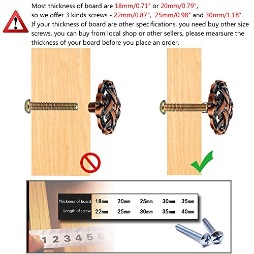 image for Corasays Round Shape Antique Drawer Cupboard Pulls Handles Wardrobe Dr