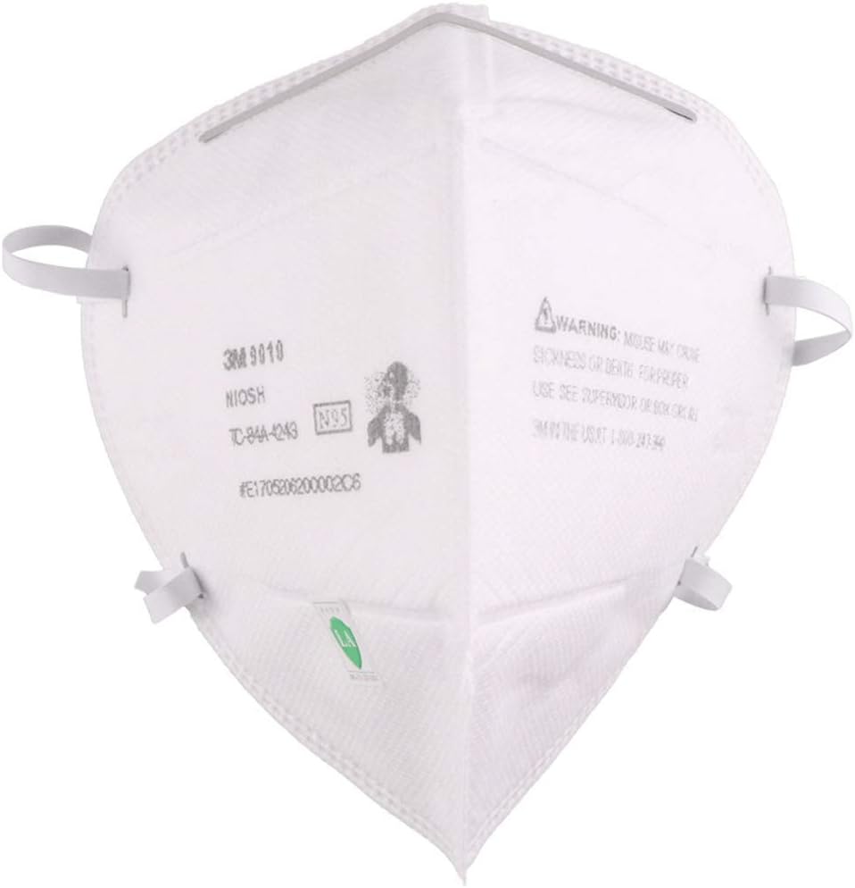 3M Particulate Respirator 9010 protective mask N95 head-mounted anti-haze dust PM2.5 dustproof boxed mask for men and women。 Smoke, Dust, Grinding, Sanding, Sawing, Sweeping (white 50 per pack.)