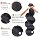 Allrun Hair Body Wave Bundles with Closure(20 22 24+20 Closure)100% Brazilian Unprocessed Human Hair Body Weave Bundles with Free Part Lace Closure Natural Black Color 7A