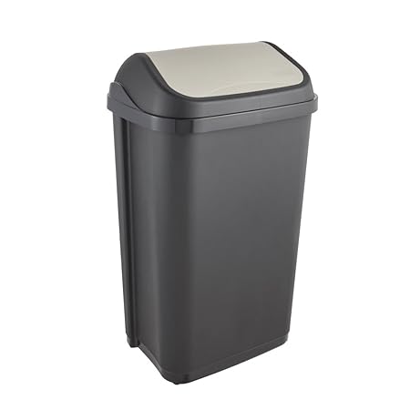 keeeper Abfallbehälter mit Schwingdeckel, 50 l, Swantje, Graphit Grau