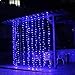 304 LED Window Curtain String Light, 9.8ft x 9.8ft, 8 Modes Setting for Wedding Christmas Girls Bedroom Outdoor Indoor Wall Decoration Party Home Garden (Blue)