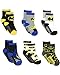 Batman Boy's 6 pack Socks with Grippers (2T-3T, Black/Multi)