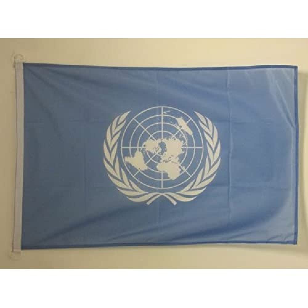 AZ FLAG - United Nations Flag - 2x3 Ft - For Outdoor - UNO Banner Knitted Polyester with Two Plastic Rings - Fade Resistant - Vivid Colors - 2' x 3' Feet - 90x60 Cm