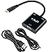 J&D Mini HDMI to VGA with Audio Adapter Cable Converter (Black, Adapter with Audio)