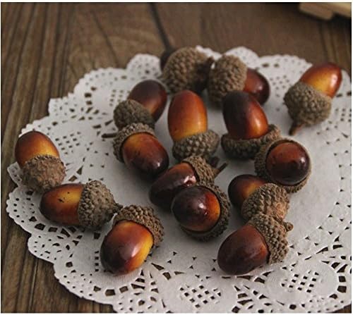 Ehdching Pack of 50 Artificial Acorn Christmas Autumn Decoration Fake Fruit Plant Home House Kitchen Decor