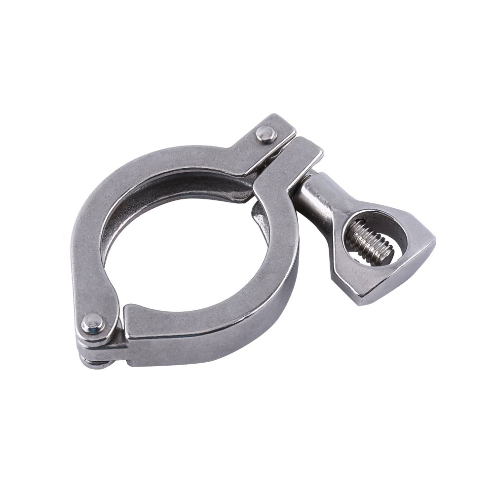 Tri Clamp Clover, Akozon Tri Clip Clover Stainless Steel Pin Heavy Duty Tri Clamp with Wing Nut for Pipe Connection(OD 1.5inches)