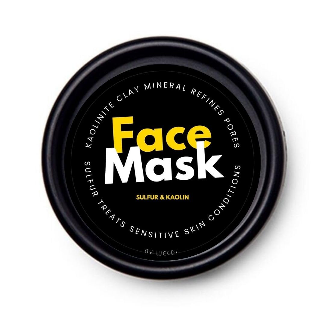 Face Mask Sulfur & Kaolin | Acne | Dermatologist | Skin Care | Absorbs toxins | Perioral dermatitis Blemish Control | Healing Mask | Sulphur (100g)