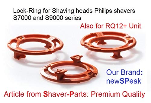 Lock-Ring (Retaining-Plate, Blade Holder) for Philips Shaving Heads Model/Type SH70 and SH90 (Colour Orange) for Shaver Series S7000 & S9000 (and Replacement RQ12 Plus+)