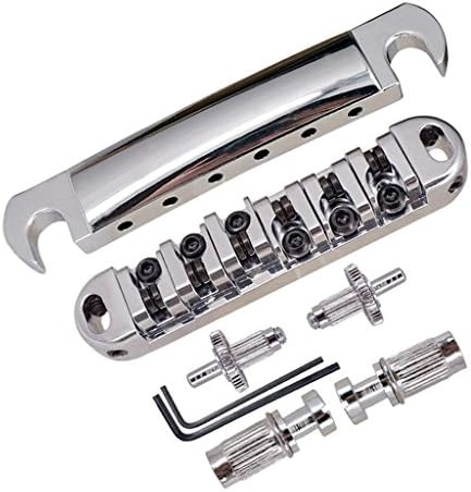 BHPSU Silver Roller Saddle Bridge & Tailpiece For Les Paul Electric Guitar Parts