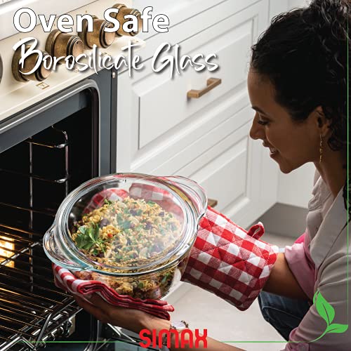 Simax Casserole Dish with Lid, Glass Casserole Dish, Holds 96 Oz (3