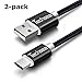 USB C Cable (2 Pack 3.3ft,6.6ft), Techsea Nylon Braided USB Type C to USB A Charging Cord , for Samsung Galaxy S8/S8 Plus, LG G5/G6/V20, Nexus 5X/6P, Pixel XL, Nintendo Switch, GoPro5 and more (Black)