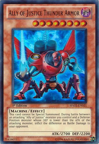 Yu-Gi-Oh! - Ally of Justice Thunder Armor (HA02-EN021) - Hidden Arsenal 2 - 1st Edition - Super Rare