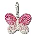 SilberDream Glitter Charm Swarowski Elements butterfly pink ICE 925 Sterling Silver Charms Pendant for Charms Bracelet, Necklace or Earring GSC003