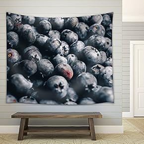 The Closeup of Delicious Blueberry - Fabric Wall Tapestry Home Decor - 51x60 inches