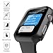 Black Hard Case Compatible with Apple Watch 44mm Series 6/5/4/SE with Screen Protector, Ultra Thin HD Tempered Glass Screen Protection Overall Protective Cover for iwatch Series 4/5