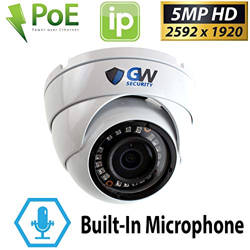 GW Security 8 Channel 4K NVR 5 Megapixel H.265 Security Camera System, 8 Built-in Microphone Audio Recording HD 1920P IP PoE Dome Cameras, QR-Code Connection