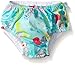 i Play. Baby Girls' Ruffle Snap Reusable Absorbent Swim Diaper, Aqua Coral Reef, 12 Months