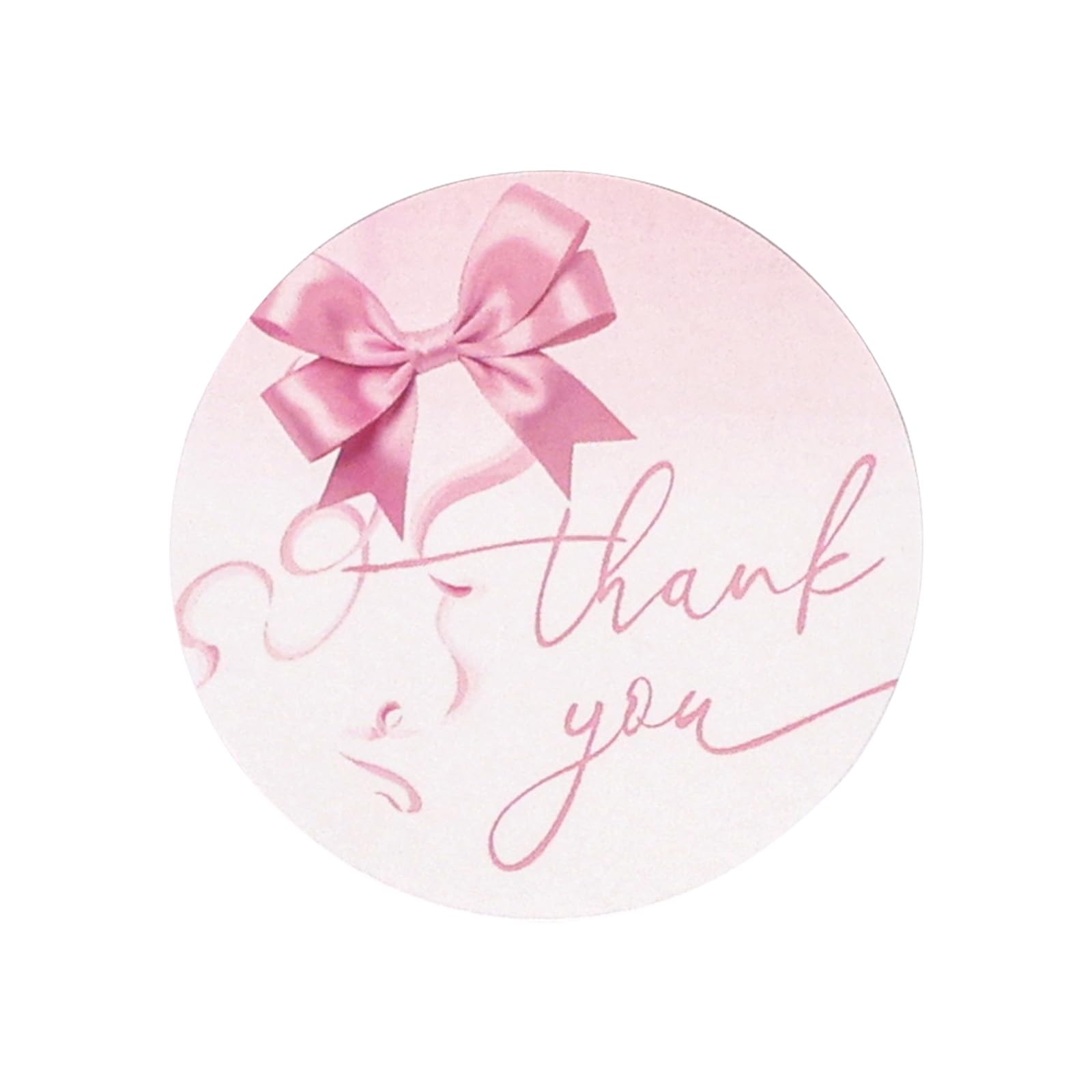 Photo 1 of 120pcs Pink Bow Thank You Stickers, Large 2 Inch Bowknot Label Decals Cute Thanks Sticker for Coming Supporting My Small Business, Your Order, Baby Shower Celebrating with Us Party Favors Supplies