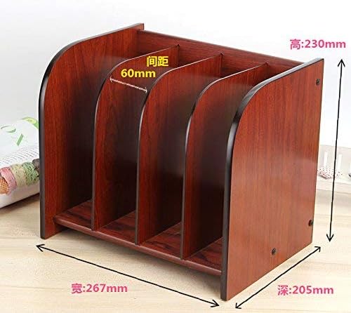 Book Stopper Office Supplies File Frame File Frame 4 Data Frame File File Storage Basket Wooden Bookends Red (Color : Red)